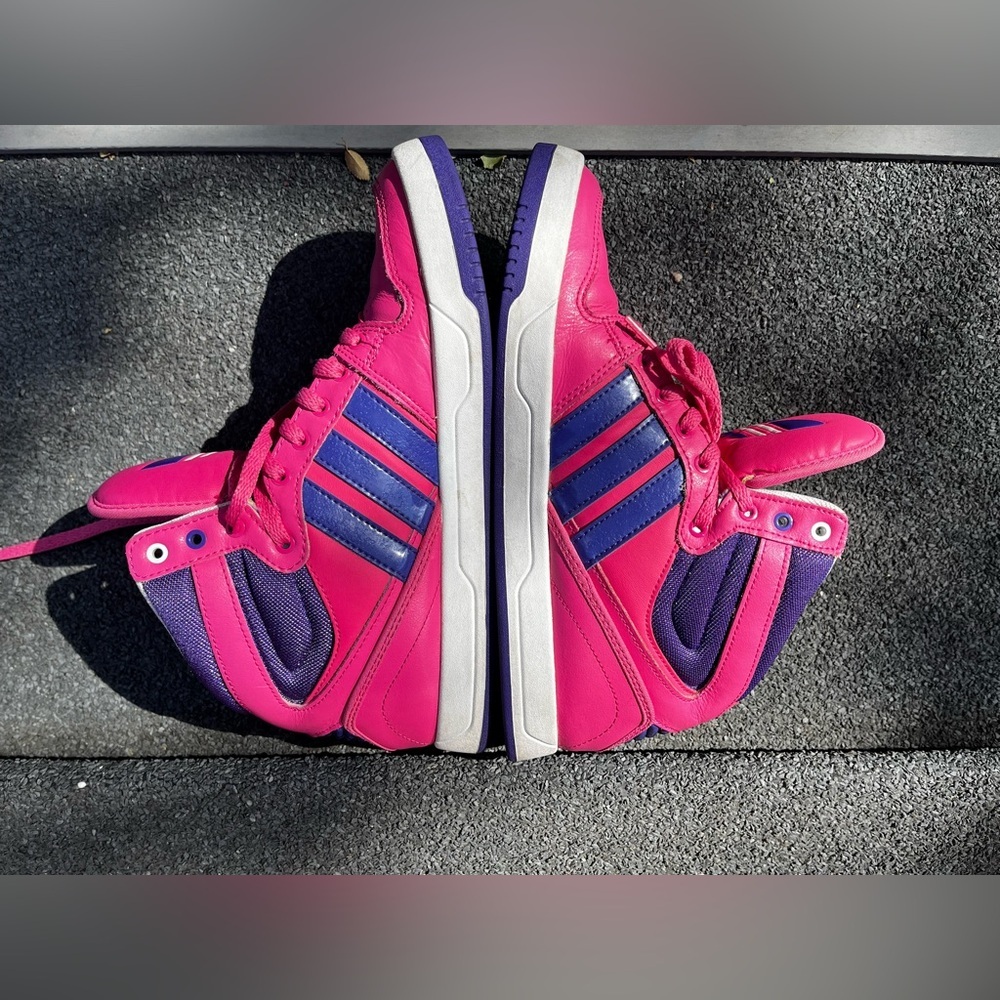 Pink Adidas High Tops Size 7 | Like New (fits like an 8) - Picture 3 of 8